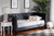 Cora Modern and Contemporary Grey Velvet Fabric Upholstered and Dark Brown Finished Wood Full Size Daybed Cora-Grey Velvet-Daybed-Full