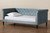 Cora Modern and Contemporary Light Blue Velvet Fabric Upholstered and Dark Brown Finished Wood Full Size Daybed Cora-Light Blue Velvet-Daybed-Full