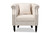 Renessa Classic and Traditional Beige Velvet Fabric Upholstered and Dark Brown Finished Wood Armchair ZQ-13-Velvet Beige-Chair