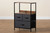 Hakan Modern Industrial Grey Fabric Upholstered and Walnut Brown Finished Wood 3-Drawer Storage Cabinet 5L-801-3DW-Cabinet