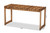 Kaleb Rustic Mid-Century Modern Oak Brown Finished Wood Bench SK9113-Oak-Bench