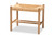 Saura Mid-Century Modern Oak Brown Finished Wood and Hemp Accent Bench SK9149-Oak Woven Seat-Bench
