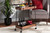 Reynard Modern and Industrial Walnut Brown Finished Wood and Black Metal 2-Tier Wine Cart 6652-Metal-Cart
