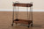 Reynard Modern and Industrial Walnut Brown Finished Wood and Black Metal 2-Tier Wine Cart 6652-Metal-Cart