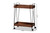 Reynard Modern and Industrial Walnut Brown Finished Wood and Black Metal 2-Tier Wine Cart 6652-Metal-Cart