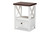 Vesta Modern and Contemporary Two-Tone White and Dark Brown Finished Wood 1-Drawer End table FZCB190806-White/Dark Brown-ET