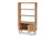 Faulkner Mid-Century Modern Natural Brown Finished Wood and Rattan 2-Door Bookcase FM203-034-Natural Wooden-Bookcase