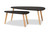 Farid Mid-Century Modern Two-Tone Black and Oak Brown Finished Wood 2-Piece Coffee Table Set LYA18-622-Black/Tan Legs-2 PC Set-CT