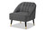 Ellard Modern and Contemporary Grey Velvet Fabric Upholstered and Two-Tone Dark Brown and Gold Finished Wood Accent Chair HH-022-Velvet Grey-Chair