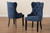 Fabre Modern Transitional Navy Blue Velvet Fabric Upholstered and Dark Brown Finished Wood 2-Piece Dining Chair Set HH-041-Velvet Navy Blue-DC