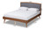 Ratana Mid-Century Modern Transitional Grey Fabric Upholstered and Walnut Brown Finished Wood King Size Platform Bed MG0020-4S-Dark Grey/Walnut-King