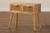 Falan Mid-Century Modern Oak Brown Finished Wood 2-Drawer Console Table with Rattan FZC20653-Wooden/Rattan