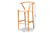 Paxton Modern and Contemporary Natural Brown Finished Wood 2-Piece Bar Stool Set Y-BAR-N-Natural/Rope-Wishbone-Stool