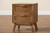Baden Mid-Century Modern Walnut Brown Finished Wood 2-Drawer Nightstand with Rattan FZC20659-Wood/Rattan-2DW