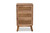 Baden Mid-Century Modern Walnut Brown Finished Wood 3-Drawer Nightstand with Rattan FZC20728-Wood/Rattan-3DW