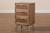 Baden Mid-Century Modern Walnut Brown Finished Wood 3-Drawer Nightstand with Rattan FZC20728-Wood/Rattan-3DW