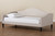 Milligan Modern And Contemporary Beige Fabric Upholstered And Dark Brown Finished Wood Full Size Daybed Milligan-Beige-Daybed-Full