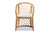 Orchard Modern Bohemian White Fabric Upholstered And Natural Brown Rattan Dining Chair Orchard-Rattan-DC