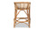 Maverick Modern Bohemian White Fabric Upholstered And Natural Brown Rattan Counter Stool Maverick-Rattan-CS