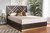 Arcelia Contemporary Glam And Luxe Two-Tone Dark Brown And Gold Finished Wood Queen Size Platform Bed SEBED13032026-Modi Wenge/Gold-Queen
