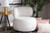 Tayla Modern And Contemporary White Fabric Upholstered And Black Metal Accent Chair 2012-White-CC