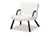 Eisa Modern And Contemporary White Sherpa Upholstered And Walnut Brown Finished Wood Accent Chair 2017-White/Walnut-CC