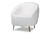 Urian Modern And Contemporary White Boucle Upholstered And Gold Finished Metal Accent Chair 2013-White/Gold-CC