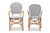 Naila Classic French Black And White Weaving And Natural Brown Rattan 2-Piece Dining Chair Set DC613-Rattan-DC Arm