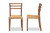 Arthur Mid-Century Modern Walnut Brown Mahogany Wood and Natural Rattan 2-Piece Dining Chair Set Arthur-Teak-DC