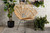 Garan Modern Bohemian Natural Brown Rattan And Black Metal Accent Chair Leaf-Rattan-CC
