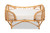 Malino Modern Bohemian Natural Brown Rattan Pet Bed With Cushion Malino-Rattan-Pet Bed