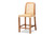 Caspia Mid-Century Modern Walnut Brown Mahogany Wood and Natural Rattan Counter Stool Caspia-Teak-CS