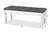 Hedia Contemporary Glam And Luxe Grey Fabric Upholstered And Silver Finished Wood Accent Bench JY20B216L-Grey-Bench