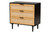 Maureen Mid-Century Modern Espresso Brown Wood and Rattan 3-Drawer Dresser SR191525-Brown/Tan-Dresser