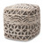 Avery Moroccan Inspired Beige And Brown Handwoven Cotton Pouf Ottoman Avery-Natural/Ivory-Pouf