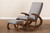 Kaira Modern And Contemporary 2-Piece Gray Fabric Upholstered And Walnut-Finished Wood Rocking Chair And Ottoman Set BBT5317-Grey-Otto-Set