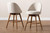 Carra Mid-Century Modern Light Beige Fabric Upholstered Walnut-Finished Wood Swivel Counter Stool Set Of 2 BBT5355C-Light Beige/Walnut-CS