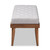Linus Mid-Century Modern Greyish Beige Fabric Upholstered And Button Tufted Wood Bench BBT5363-Greyish Beige-Bench