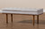 Arne Mid-Century Modern Greyish Beige Fabric Upholstered Walnut Finished Bench BBT5369-Greyish Beige/Walnut-Bench