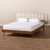 Brita Mid-Century Modern Light Beige Fabric Upholstered Walnut Finished Wood Queen Size Bed BBT6808-Light Beige/Walnut-Queen