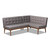 Arvid Mid-Century Modern Gray Fabric Upholstered 2-Piece Wood Dining Corner Sofa Bench BBT8051-Grey-2PC SF Bench