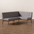 Arvid Mid-Century Modern Gray Fabric Upholstered 2-Piece Wood Dining Corner Sofa Bench BBT8051-Grey-2PC SF Bench