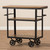 Kennedy Rustic Industrial Style Antique Black Textured Finished Metal Distressed Wood Mobile Serving Cart CA-1130 (YLX-9050)