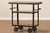 Kennedy Rustic Industrial Style Antique Black Textured Finished Metal Distressed Wood Mobile Serving Cart CA-1130 (YLX-9050)