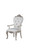 25" X 25" X 42" Cream Fabric Antique White Wood Upholstered (Seat) Arm Chair (Set-2) (347331)