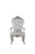 25" X 25" X 42" Cream Fabric Antique White Wood Upholstered (Seat) Arm Chair (Set-2) (347331)