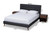 Maren Mid-Century Modern Dark Grey Fabric Upholstered Queen Size Platform Bed With Two Nightstands CF9058-Charcoal-Queen