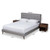Maren Mid-Century Modern Light Grey Fabric Upholstered Queen Size Platform Bed With Two Nightstands CF9058-Light Grey-Queen