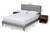 Maren Mid-Century Modern Light Grey Fabric Upholstered Queen Size Platform Bed With Two Nightstands CF9058-Light Grey-Queen