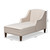 Leonie Modern And Contemporary Beige Fabric Upholstered Wenge Brown Finished Chaise Lounge CFCL3-Beige/Wenge-KD Chaise